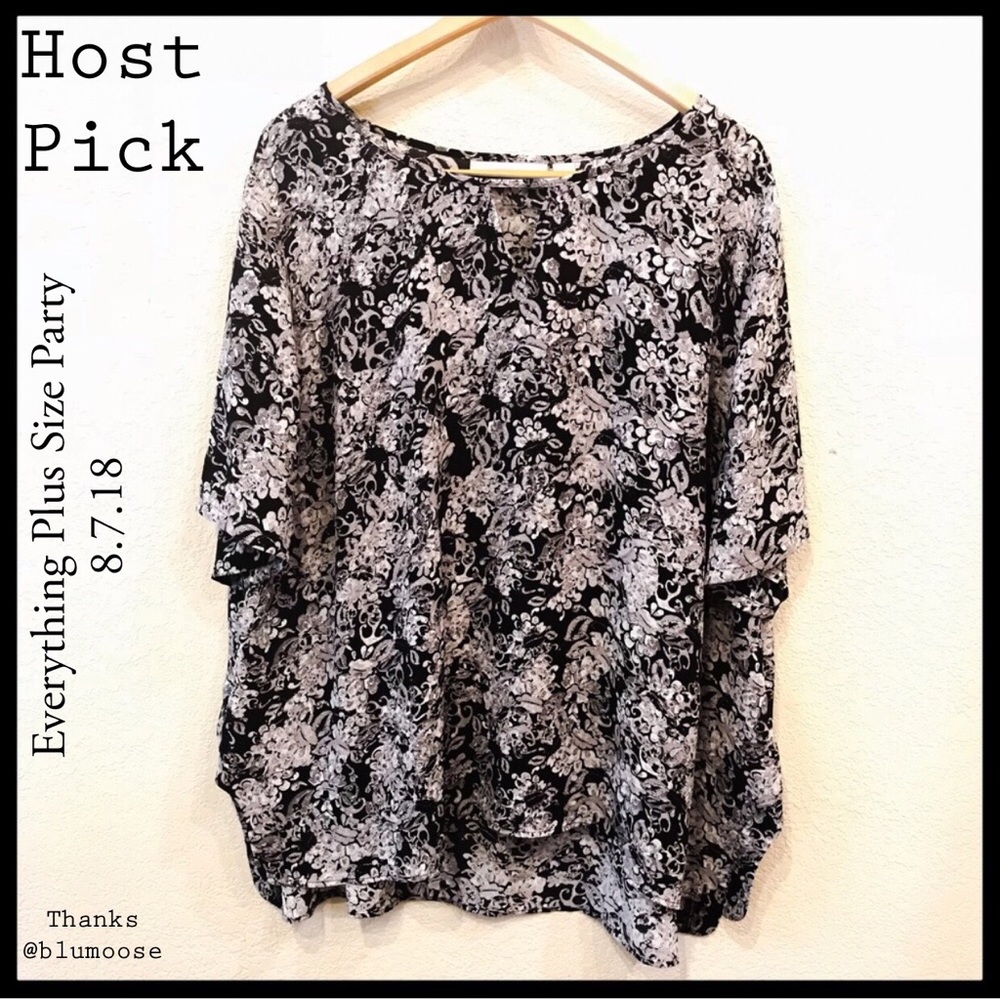 Sejour Short Sleeved Floral Top Nordstrom 2X HP - Picture 1 of 8